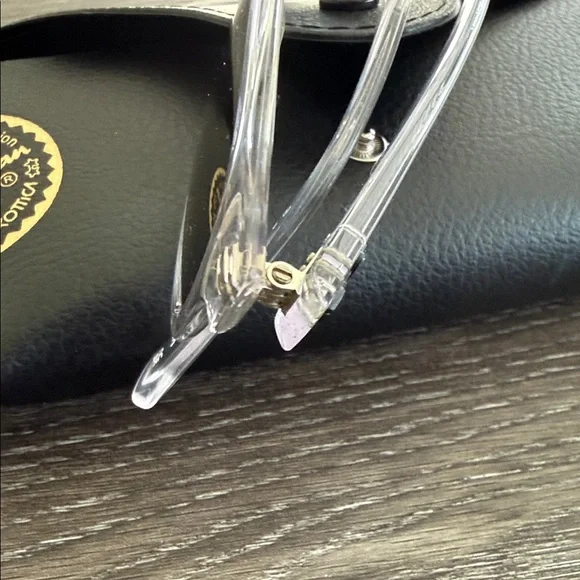 Ray-Ban Transparent Frame Sunglasses with Black Case - Picture 3 of 5